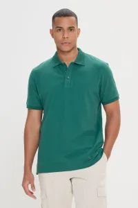 ALTINYILDIZ CLASSICS Men's Dark Green 100% Cotton Non-Curling Pique Polo Collar Slim Fit Slim Fit T-Shirt #8727611