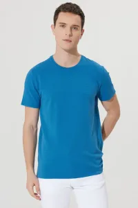 ALTINYILDIZ CLASSICS Pánske sivé tričko slim fit Slim Fit Crew Neck s krátkym rukávom Soft Touch Basic