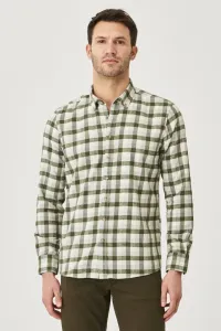 ALTINYILDIZ CLASSICS Men's Khaki-ecru Slim Fit Slim Fit Buttoned Collar Shirt