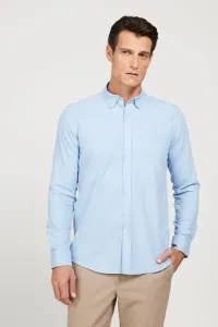 ALTINYILDIZ CLASSICS Men's Light Blue Slim Fit Slim Fit Button Collar Flannel Lumberjack Winter Shirt