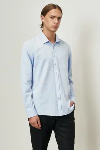 ALTINYILDIZ CLASSICS Men's Light Blue Slim Fit Slim Fit Classic Collar Dobby Shirt