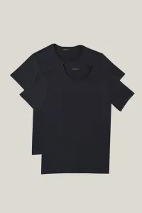 ALTINYILDIZ CLASSICS Men's Navy Blue Slim Fit Slim Fit Crew Neck Plain T-Shirt 2-Pack