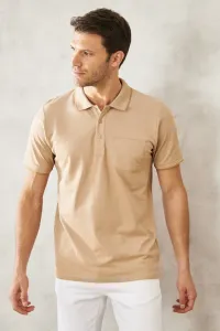 ALTINYILDIZ CLASSICS Men's Shrink-Resistant Cotton Fabric Regular Fit Comfortable Cut Mink Roll-Free Polo Collar T-Shirt with Pockets