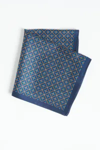 ALTINYILDIZ CLASSICS Men's Navy Blue-Mustard Patterned Handkerchief #8839091