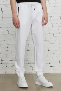 ALTINYILDIZ CLASSICS Men's White Standard Fit Regular Cut Sweatpants