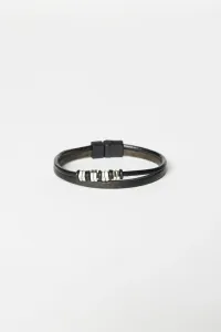 ALTINYILDIZ CLASSICS Men's Black Leather Bracelet