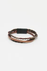 ALTINYILDIZ CLASSICS Men's Brown 100% Leather Bracelet