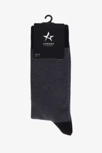 ALTINYILDIZ CLASSICS Men's Anthracite-Black Patterned Bamboo Cleat Socks #9192582