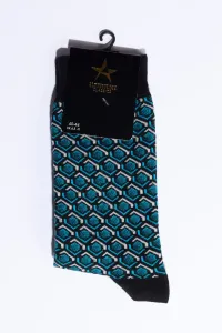 ALTINYILDIZ CLASSICS Men's Black-Blue Patterned Cleat Socks