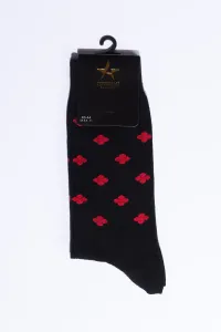 ALTINYILDIZ CLASSICS Men's Black-Red Patterned Cleat Socks