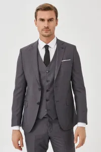 ALTINYILDIZ CLASSICS Men's Anthracite Extra Slim Fit Slim Fit Vest Suit