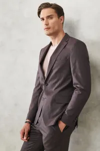 ALTINYILDIZ CLASSICS Men's Claret Red Extra Slim Fit Slim Fit Mono Collar Patterned Classic Suit