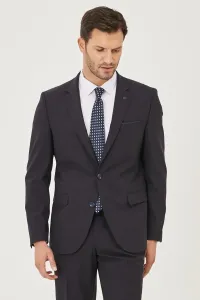 ALTINYILDIZ CLASSICS Men's Dark Navy Blue Regular Fit Normal Cut Patterned Wool Suit