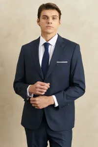 ALTINYILDIZ CLASSICS Men's Petrol Regular Fit Regular Cut Mono Collar Patterned Classic Suit #8731453