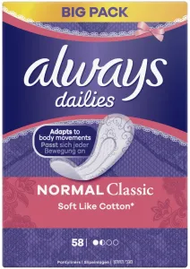 ALWAYS Dailies Normal Classic  intímky jemné ako bavlna 58 ks