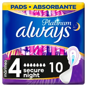 ALWAYS Platinum Secure Night (veľkosť 4) menštruačné vložky s krídelkami 10 ks