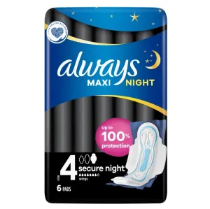 ALWAYS Maxi Secure Night Hygienické vložky s krídelkami 6 ks