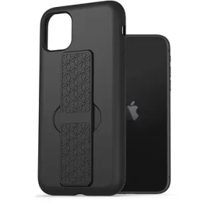 AlzaGuard Liquid Silicone Case with Stand pre iPhone 11 čierny