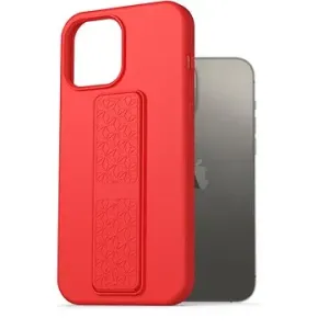 AlzaGuard Liquid Silicone Case with Stand pre iPhone 13 Pro Max červený