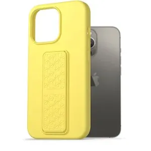 AlzaGuard Liquid Silicone Case with Stand pre iPhone 13 Pro žltý