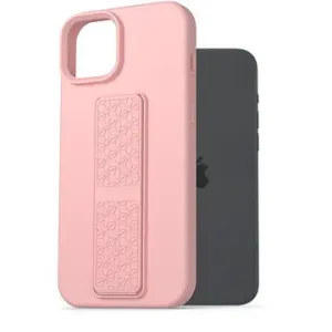 AlzaGuard Liquid Silicone Case with Stand na iPhone 15 Plus ružový