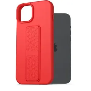 AlzaGuard Liquid Silicone Case with Stand pre iPhone 15 Plus červený