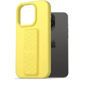AlzaGuard Liquid Silicone Case with Stand na iPhone 15 Pro Max žltý
