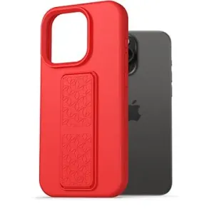 AlzaGuard Liquid Silicone Case with Stand pre iPhone 15 Pro Max červený