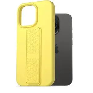 AlzaGuard Liquid Silicone Case with Stand na iPhone 15 Pro žltý