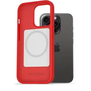 AlzaGuard Magsafe Silicone Case na iPhone 15 Pro červený