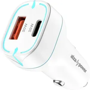AlzaPower Car Charger P200 USB-A + USB-C Power Delivery 35 W biela