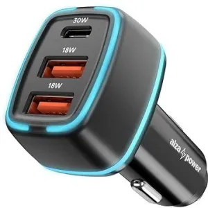 AlzaPower Car Charger P220 USB-A + USB-C Power Delivery 30 W čierna