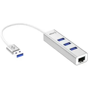 AlzaPower AluCore USB-A (M) na 3× USB-A (F) s LAN strieborná