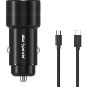 AlzaPower Car Charger P520 USB + USB-C Power Delivery čierna + Core USB-C (M) 2.0 to Micro USB (M) 2 #8181234