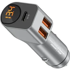 AlzaPower Car Charger P530 USB + USB-C Power Delivery sivá
