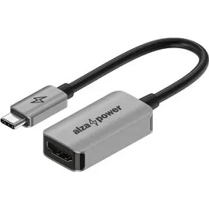 AlzaPower USB-C (M) to HDMI 2.1 (F) 8K 60Hz 0.15m strieborný