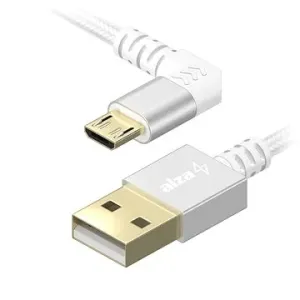 AlzaPower 90Core USB-A to Micro USB 1m strieborný