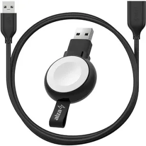 AlzaPower Wireless MFi Watch charger 120 USB-A čierna + Dátový kábel Core USB-A (M) to USB-A (F) 2.0 #6858424