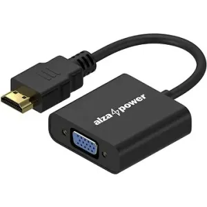 AlzaPower HDMI (M) to VGA (F) 0.18m matný čierny