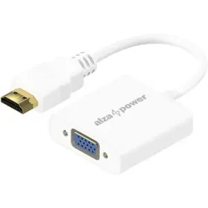AlzaPower HDMI (M) to VGA (F) with 3.5mm Jack biely
