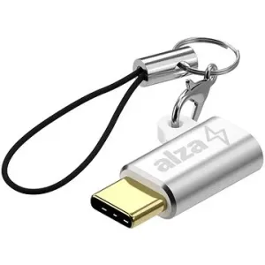 AlzaPower USB-C (M) to Micro USB (F) Keychain strieborná