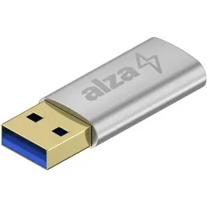 AlzaPower USB-A (M) to USB-C (F) 3.2 15W 5Gbps strieborný