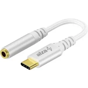 AlzaPower USB-C (M) to 3.5mm Jack (F) 0.1m strieborný