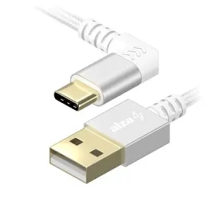 AlzaPower 90Core USB-A to USB-C 1m strieborný