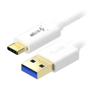 AlzaPower Core USB-A to USB-C 3.2 Gen 1 60W 5Gbp 0.5m biely