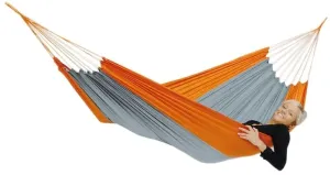 Hamaka - hojdacia sieť AMAZONAS® Silk Traveller - sivo-oranžová-techno (Farba: Oranžová, Varianta: techno) #5806322