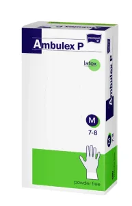 Ambulex P rukavice latexové, potiahnuté polymérom veľ. M, nesterilné, nepúdrované 100 ks