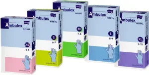 Ambulex rukavice NITRYL veľ. S, biele, krátke, nesterilné, nepudrované, 1x100 ks #1812629