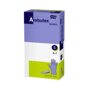 Ambulex NITRYL Vyšetrovacie a ochranné rukavice veľ. S, fialové, nitrilové, nesterilné, nepudrované, 1x100 ks