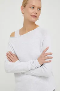 Bavlnené tričko s dlhým rukávom American Vintage T-SHIRT ML COL BATEAU šedá farba,, SON31G